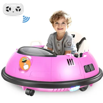 12V Bumper Car Ride on, Kids Electric Baby Bumper Car for Toddlers, Toys for Girls Boys W/ 5-Point