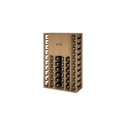 Weinregal der Godello-Serie aus heller Kiefer 44 Flaschen mit Oberschrank