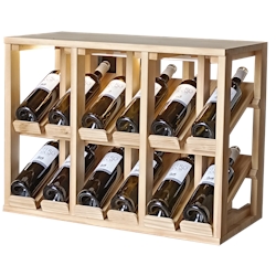 Godello Serie Weinregal aus massiver Eiche Doppeldisplay 12 Flaschen mit LED Image
