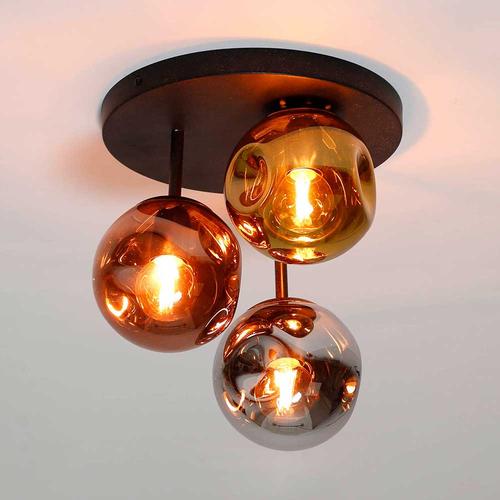 Deckenlampe aus Glas und Metall Retrostil