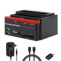 Docking station per disco rigido per lettore SATA IDE HDD SSD da 2,5 3,5 pollici Doppia slot Custodia per disco esterno Adattatore da SATA a USB