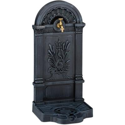 Relaxdays - Standbrunnen, Antik-Stil, hbt: 82,5x39x33 cm, Nostalgie, Garten, Terrasse, Wasserhahn, Image