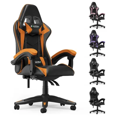 bigzzia Ergonomic Gaming Chair PC Chair Computer Chair Gaming Chair Breathable Office Chair with Pillow and Lumbar Support