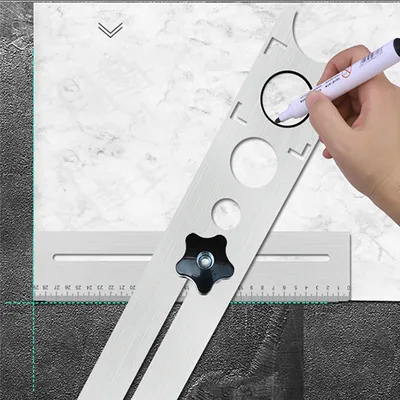 New Ceramic Tile Locator To Wall Marking Position Ruler Ceramic Hole Cutter Tile Drill Marble Opener Construction Tools 2024