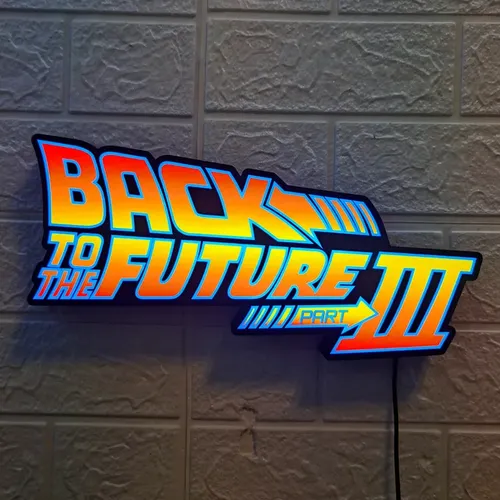 Boîte à lumière LED avec Logo retour vers le futur, décoration imprimée en 3D, veilleuses,