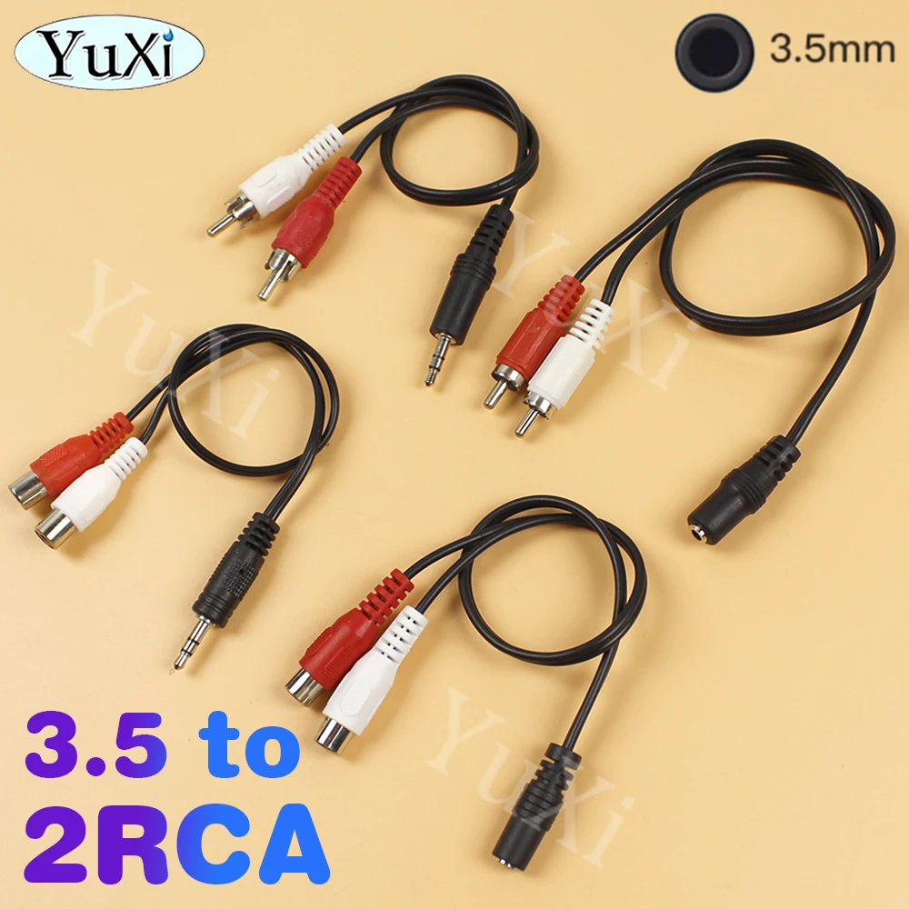 1 Stück 3,5 mm Klinke Aux auf 2 RCA Audio Video Kabel Stereo Y Splitter Kabel AV Adapter 2RCA Kabel Draht für DVD TV VCR PC Telefon Lautsprecher Image