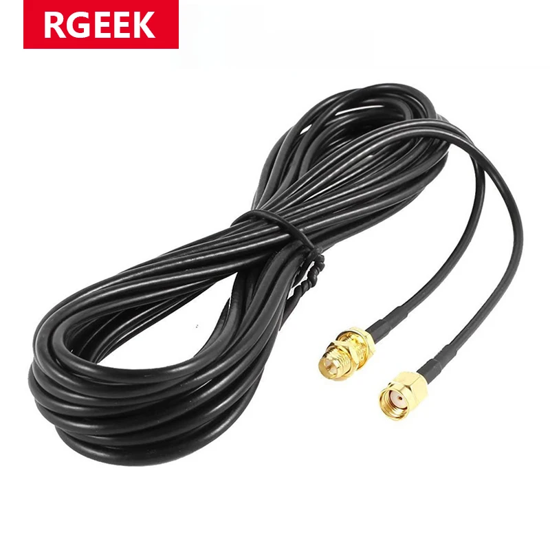 RP-SMA sma Stecker Stecker zu Buchse Verlängerung kabel Kupfer Feeder Draht für Koax Koaxial Wifi Netzwerk karte RG174 Router Antenne Image