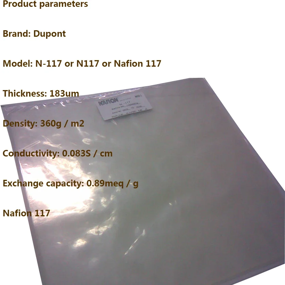DuPont Proton Exchange Membrane Nafion N117 Membran perfluorinierte Sulfonsäure-Ionen N117 (5x5 cm, 10x20 cm, 20x20 cm) rund Image