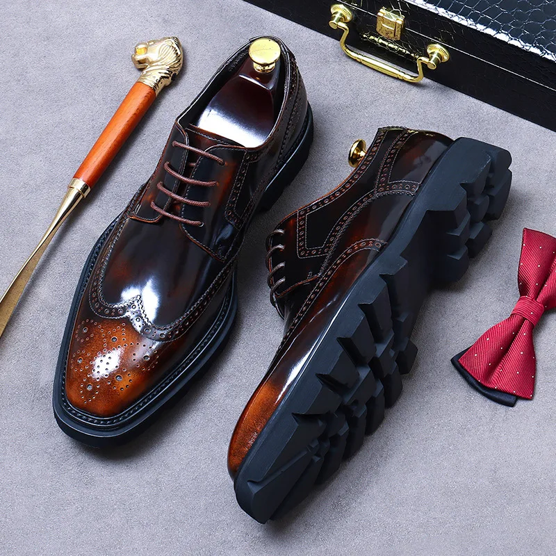Echtes Leder männer Kleid Oxford Schuhe Marke Designer Männer Business Formale Brogue Schuhe Vintage Mann Schuhe Chaussure Homme