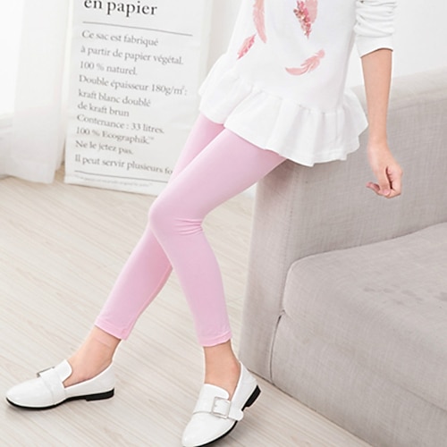 kinderkleidung Mädchen Gamaschen Feste Farbe Sport Outdoor Baumwolle 7-13 Jahre Sommer Hellblau Schwarz Weiß Image