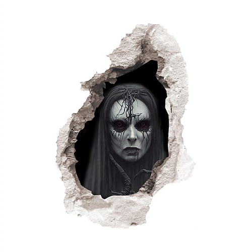 3D-Halloween-Geist, der den rissigen Boden zerkratzt, gruselige Wandaufkleber, Bodenaufkleber Image