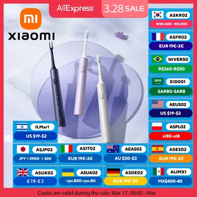 XIAOMI MIJIA T302 Electric Sonic Toothbrush USB Charge Rechargeable For Adult Waterproof Electronic