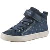 Sneaker GEOX "J KALISPERA GIRL I", Kinder, Gr. 32, blau (navy), Lederimitat, Textil, Glitzermuster, casual, Schuhe, High Top Sneaker, Schnürboots, Freizeitschuh mit Gummizug
