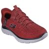 Slip-On Sneaker SKECHERS "SUMMITS-KEY PACE", Herren, Gr. 43, rot (rot, schwarz), Textil, sportlich, Schuhe, Slipper, Freizeitschuh, Halbschuh in veganer Verarbeitung