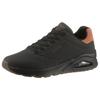 Sneaker SKECHERS "UNO-SUITED ON AIR", Herren, Gr. 46, schwarz, Lederimitat, Veloursleder, sportlich, Schuhe, Freizeitschuh, Halbschuh, Schnürschuh mit modischer Keilsohle