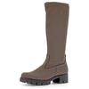 Stiefel GABOR, Damen, Gr. 42, XS-Schaft, grau (taupe), Textil, Veloursleder, klassisch, Schuhe, Blockabsatz, Plateau, Langschaftstiefel, mit XS-Stretch-Schaft