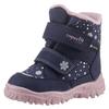 Winterboots SUPERFIT "HUSKY1 WMS: mittel", Kinder, Gr. 20, blau (dunkelblau, rosa schneeflocken), Textil, casual, Schuhe, Snowboots mit wasserdichtem GORE TEX, Größenschablone zum Download