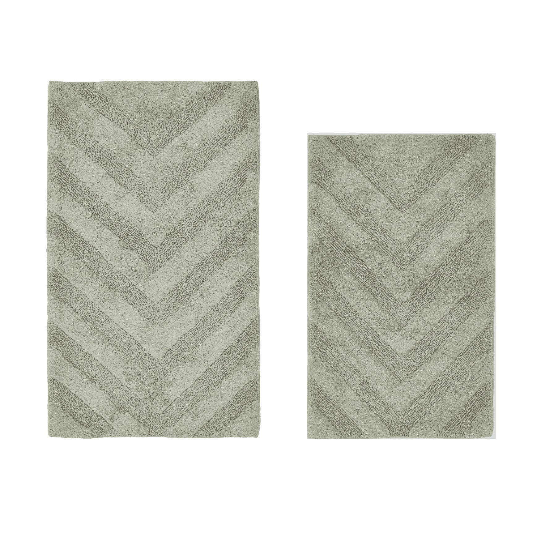 Hugo Collection 100% Cotton 2 Piece (21" X 34" | 24" X 40") Bath Rug Set by Brylane Home in Sage