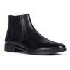 Chelseaboots GEOX "U GLADWIN", Herren, Gr. 39, schwarz, Leder, Textil, elegant, Schuhe Businessschuh Chelseaboots Stiefelette, Stiefelette mit Gummizug und Blockabsatz