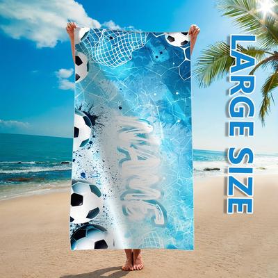 TEMU Custom Colored Couple Beach Towels With A Specific Name, For Men And Women Large Custom Beach Towels, Microfiber Quick Drying Pool Travel Towels, Suitable For Couples, Image