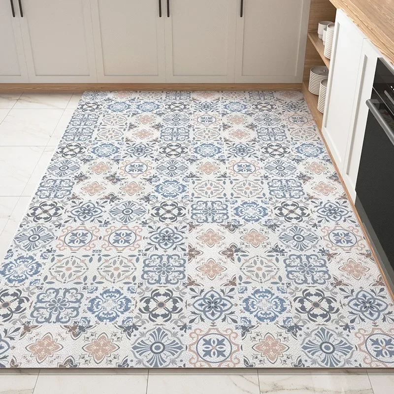 Non-slip Kitchen Rugs Vinyl Kitchen Carpet Waterproof Floor Mat for Kitchen Home Decoration Area Rug Alfombras De Cocina