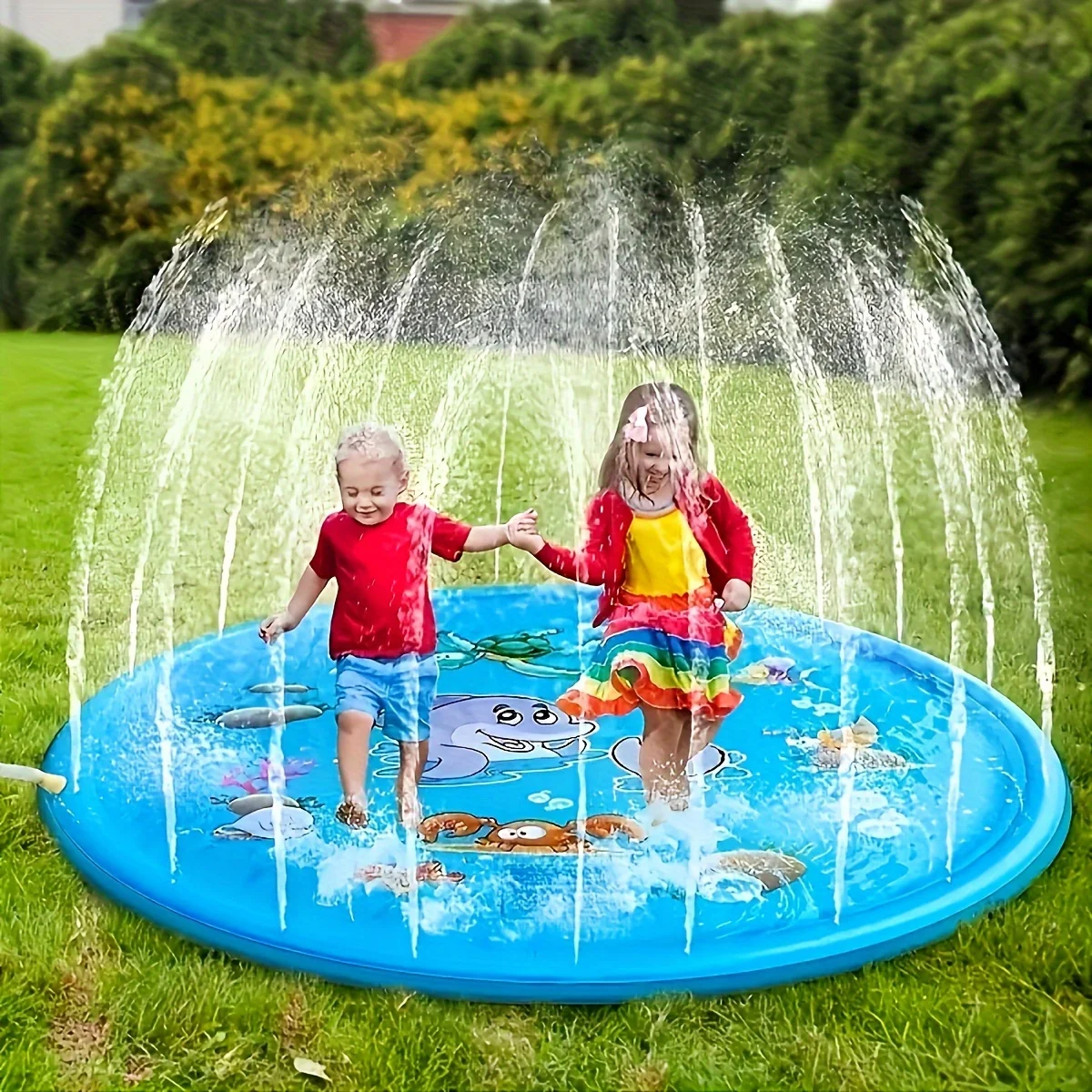 Kinder Spielen Spray Matte 100 cm Strand Aufblasbare Wasser Sprinkler Pad Outdoor Spiel Spielzeug Rasen Schwimmen Pool Matte Kinder spielzeug