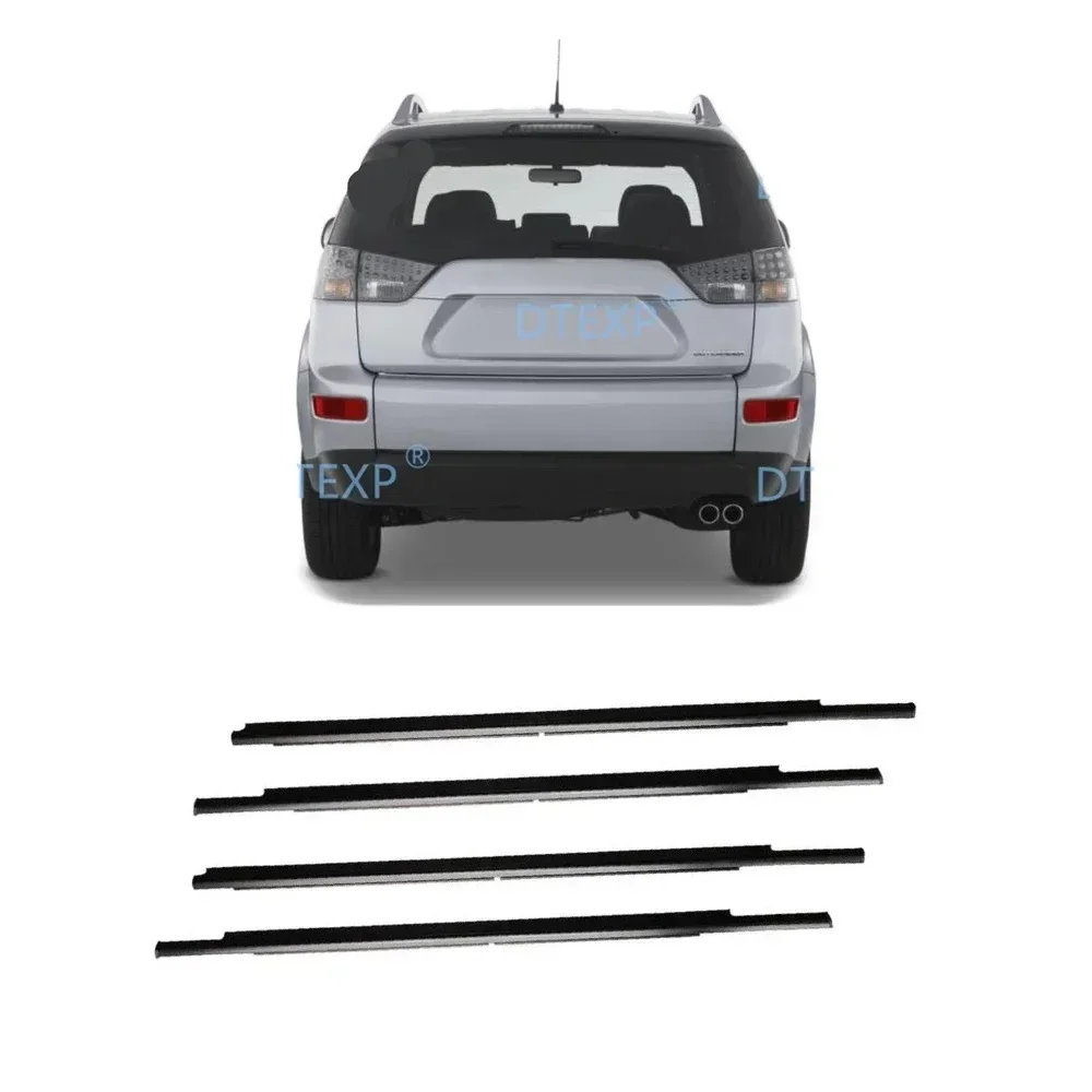 4 Stück schwarzes Fensterglas für den Außenbereich, Gummi für Outlander 2007–2012, CW 5727A107, schützt Weatherstrip für Peugeot 4007 Image