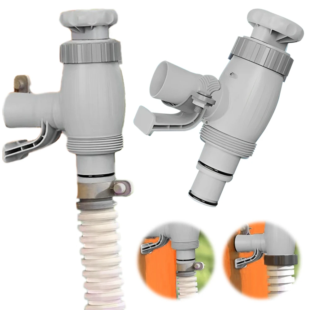 Adaptateur de tuyau de piscine hors sol, avec assujetmarche-arrêt, support de tuyau de piscine et assujetà piston pour piscine hors sol