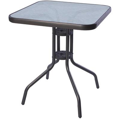 Mojawo - Bistrotisch Eckig mit Glasplatte Grau 60x60x70-MMC33081DG Image