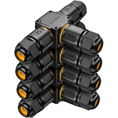 Paryou - 4 Stück wasserdichte IP68-Kabelverbinder – 3-Wege-Anschlussdose, 3-adriger wasserdichter Image
