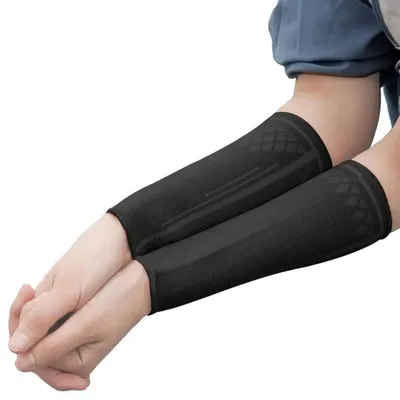 1 Pair Black Volleyball Arm Sleeves Athletic Shooting Sleeve Good Elasticity Sports Compression Arm