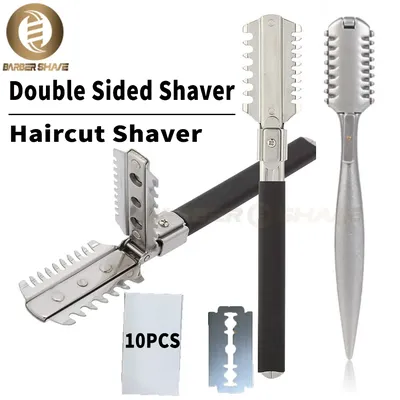 Professional Rubber Handle Removeable Stainless Steel Edge Hair Shaving Razor Professional Barber