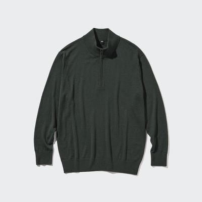 Uniqlo - Wool Half-Zip Jumper - Green - XXL