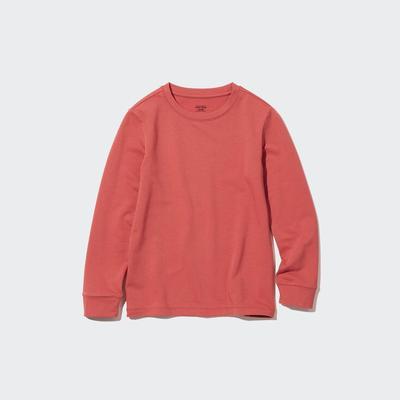 Uniqlo - Cotton Heattech Extra Warm Crew Neck Long Sleeved Top - Orange - 13Y