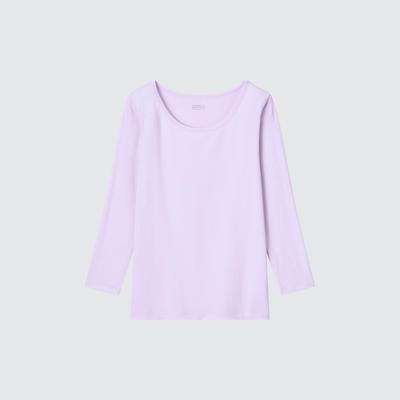 Uniqlo - Heattech Scoop Neck Long Sleeved Top - Purple - 11-12Y