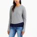 J. Crew Tops | J Crew Crewneck Sweatshirt Gray Navy Blue Ruffled Hem High-Lo Small | Color: Blue/Gray | Size: S