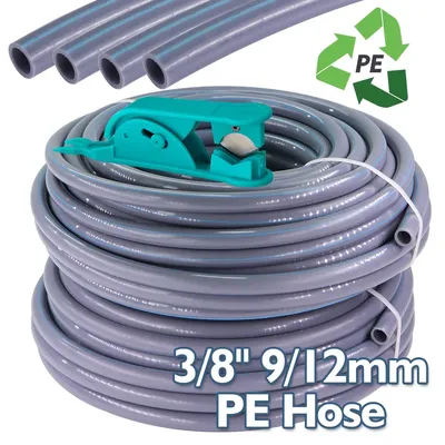 New 3/8" 9/12mm PE Tubing Thicken Garden Watering Hose Outdoor Irrigation Pipe Fitting 12mm Quick Insert Slip Lock Quick Connect