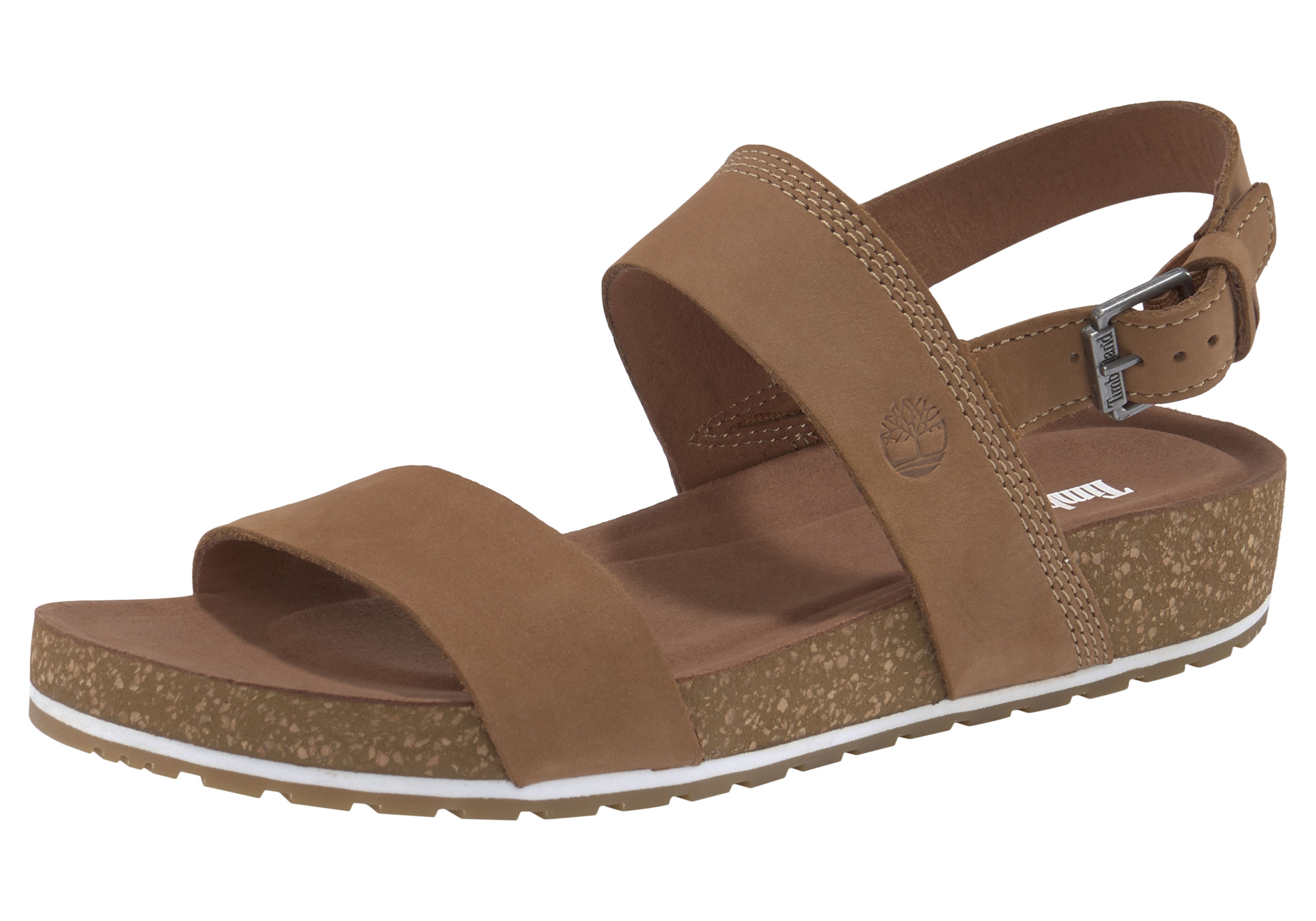 Sandale TIMBERLAND "Malibu Waves 2Band Sandal", Damen, Gr. 40, braun, Leder, Schuhe Sandale