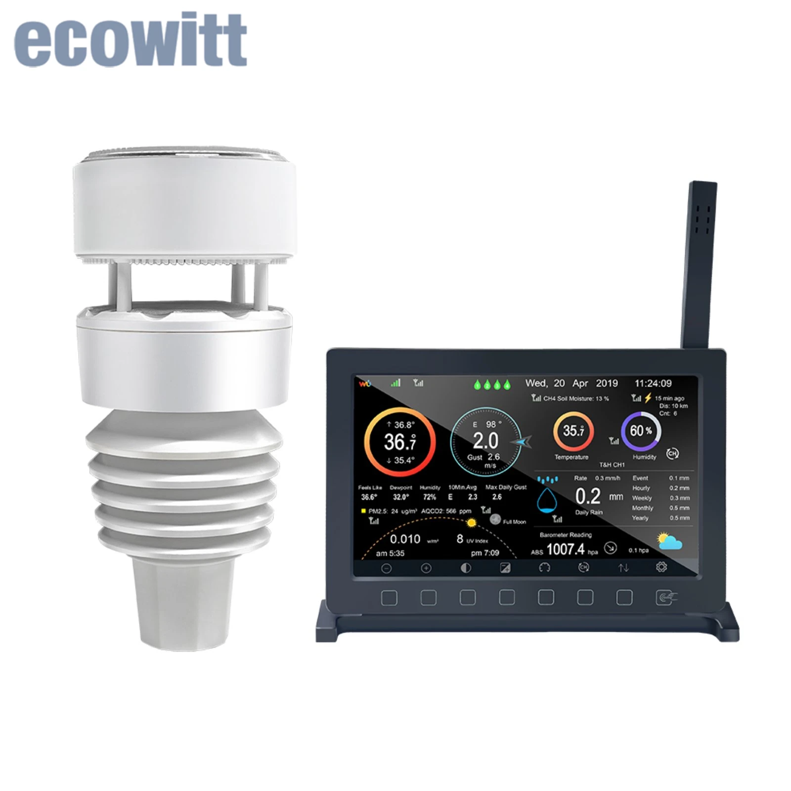 Station météo Ecowitt HP2564 Wittboy Pro, incluant la console d