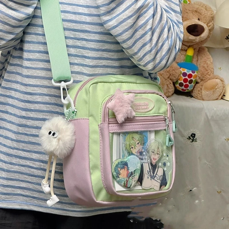 HAEX Kawaii femmes Ita sacs mode Patchwork Nylon bricolage Badge bandoulière sacs à bandoulière Harajuku décontracté sous-culture Bolso Mujer