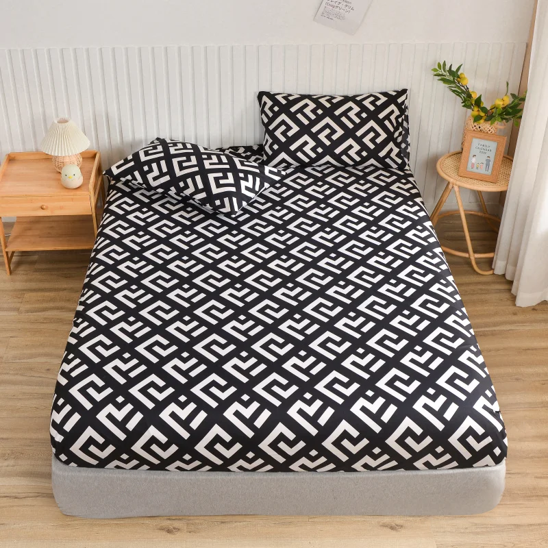 Drap de lit de Style Simple, housse de lit respirante, drap-housse avec bande élastique, protection de matelas, linge de lit pour la maison (sans taie d