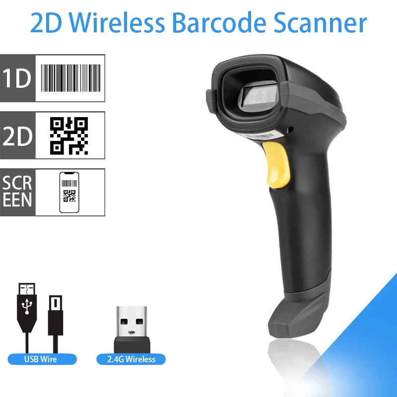 Scanner de codes-barres sans fil, haute Performance, lecture de Code 2D, Scanner portable, numérisation du Code d