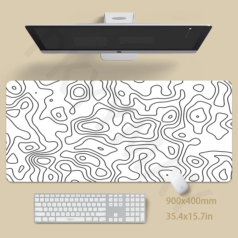 Mauspad weiß und schwarz große Gamer Mouse pad Schreibtisch matte xxxl Maus matten 31,4x11,8 in Gummi Schreibtisch Pad Tisch Teppich Mouse pads Image