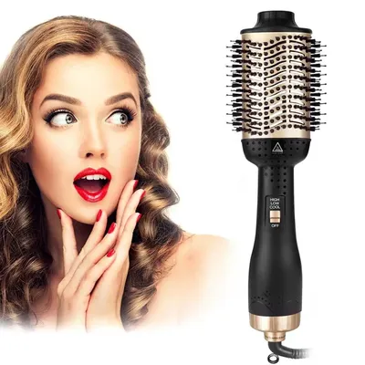 Heißluftbürste Glätteisen Kamm Anti-Frizz Negativ-Ionen-Generator Glättung und Curling Fön Multifunktionsbürste
