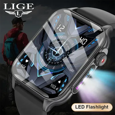 Lige LED Atem licht Smartwatch für Männer Frauen Sport Tracker Armband wasserdicht Bluetooth Anruf Smart Watch Gesundheits überwachung
