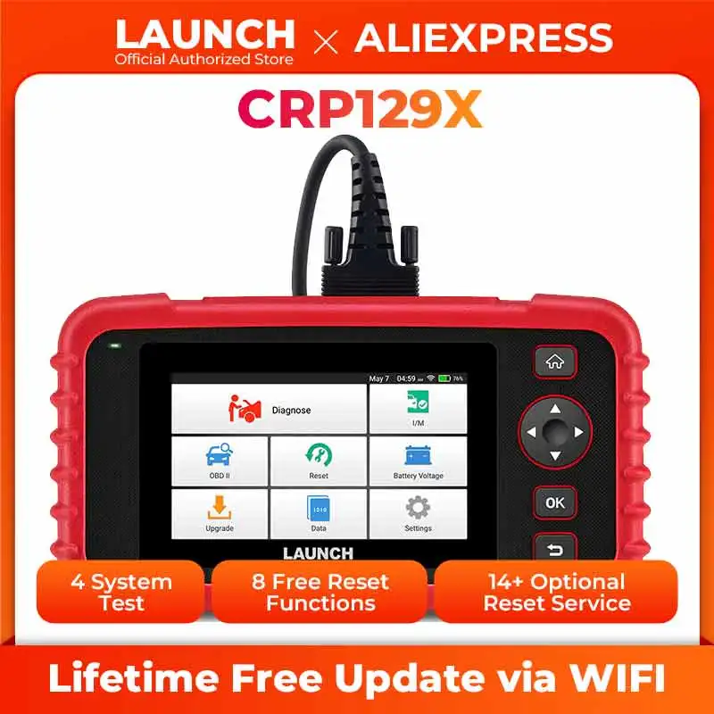 Starten Sie X431 CRP129X OBD2-Scanner, Codeleser, Diagnosetools, Motor, ABS, SRS, AT, Öl, SAS, EPB, TPMS, Reset Creader129X, OBDII-Start Image