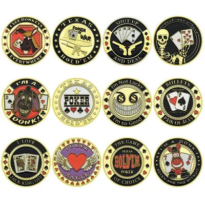 Casino Handwerk Texas Hold'em Las Vegas Poker Chips Spiel Glücks münzen vergoldete Medaille Urlaub Image