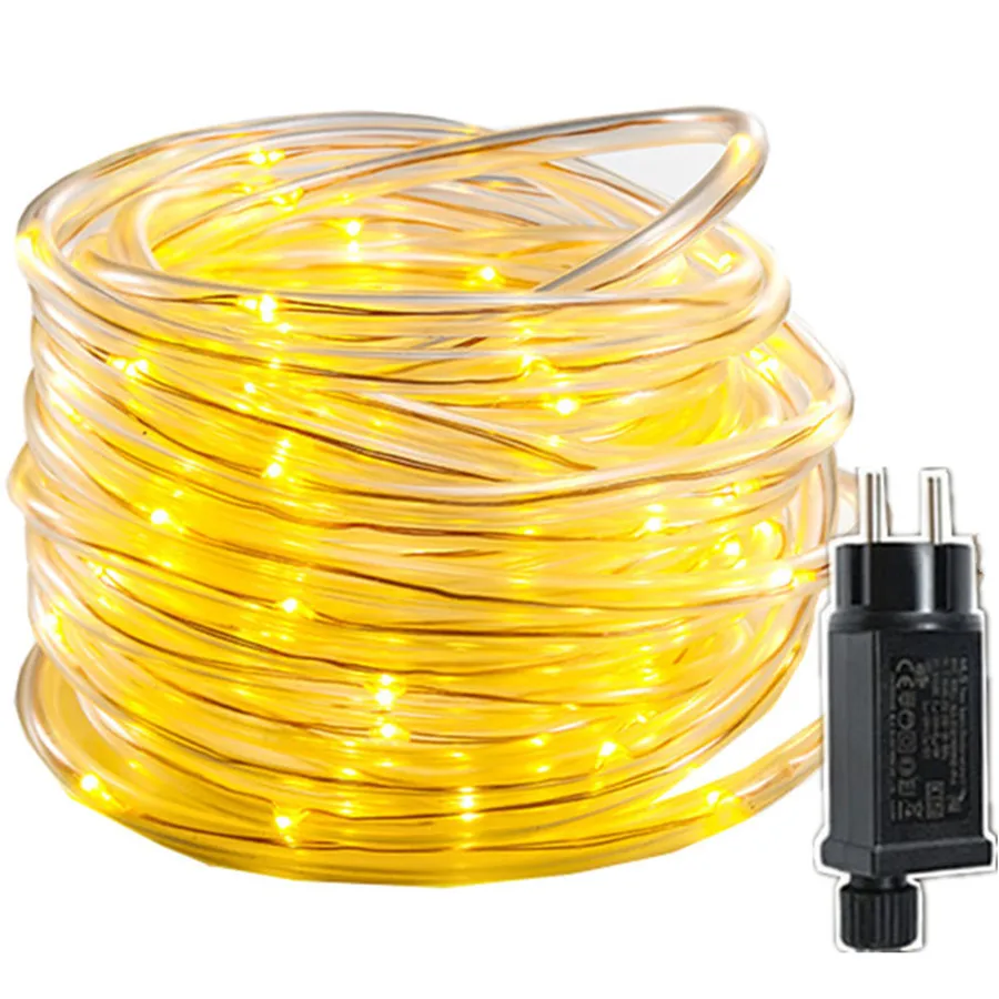 LED corde Tube chaîne lumières 10M 20M 30M extérieur 8 Modes noël fée lumières guirlande pour bricolage fête mariage jardin clôture décor