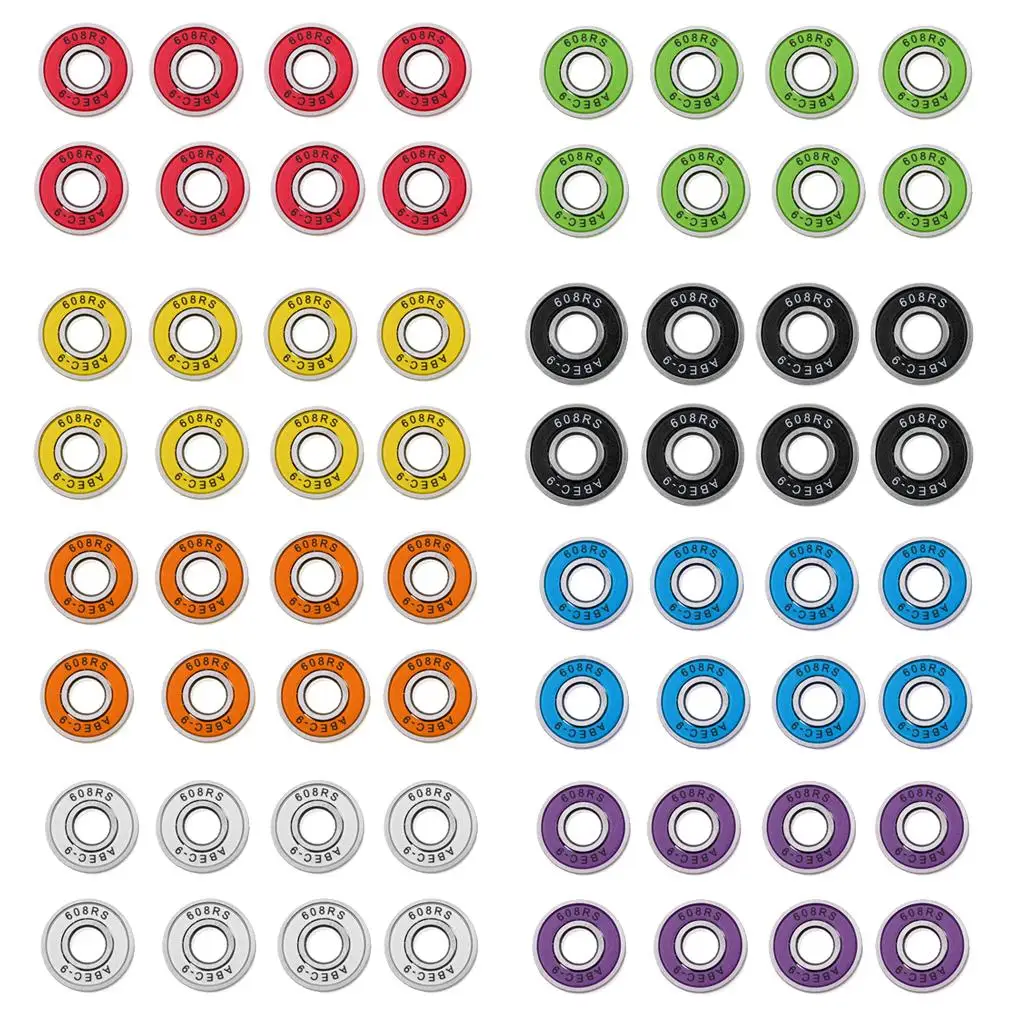 8 Stück/Set Abec 9 Hochgeschwindigkeitslager 608RS Doppelseitig Staubdicht 8mm Lager für Skateboarding, Inlineskates, Roller-Zubehör Image