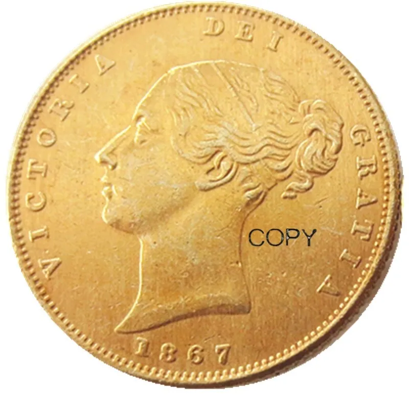 UK Ein Satz (1839-1884)-P 13 Stück Queen Victoria Young Head Goldmünze Sehr seltene halbe Sovereign-Druckkopiemünzen Image